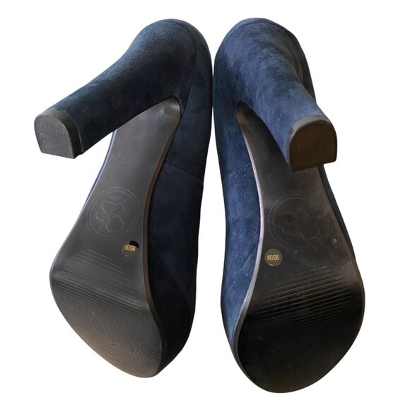 Jessica Simpson Navy Blue Suede Platform Heels Size 9B - Picture 5 of 9